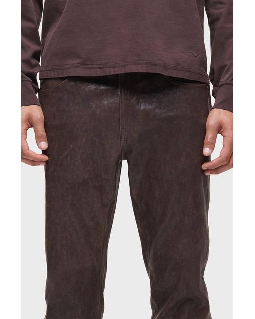 Hudson Black Leather Walker Kick Flare for men