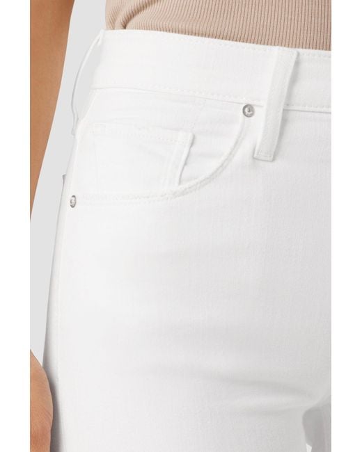 Hudson White Barbara High-rise Baby Bootcut Jean W/ Slit Hem