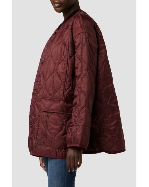 Hudson Red Oversized Quilted Jacket