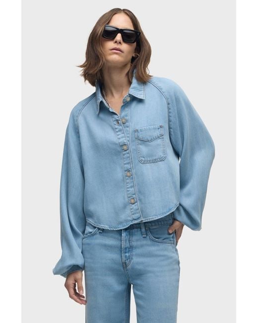Hudson Blue Raglan Balloon Sleeve Button Down