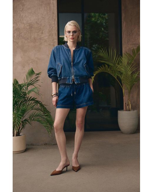 Hudson Blue Denim Bomber Jacket
