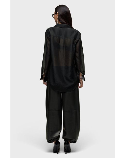 Hudson Black Sheer Oversized Button Up