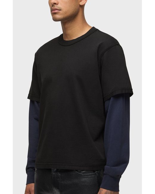 Hudson Black Hybrid Tee for men