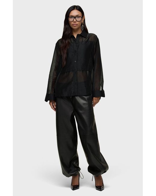 Hudson Black Sheer Oversized Button Up