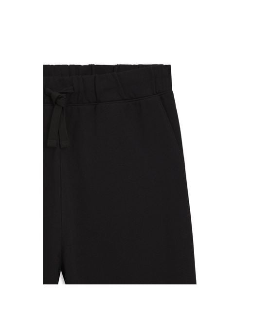 HUGO Black Cotton-Terry Tracksuit Bottoms With Logo Print for men