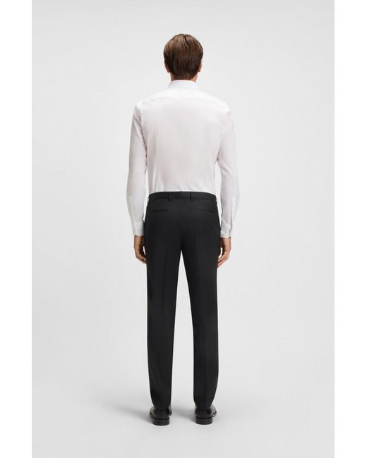 Boss Extra Slim-Fit Hose Aus Schurwoll-Serge in Black für Herren