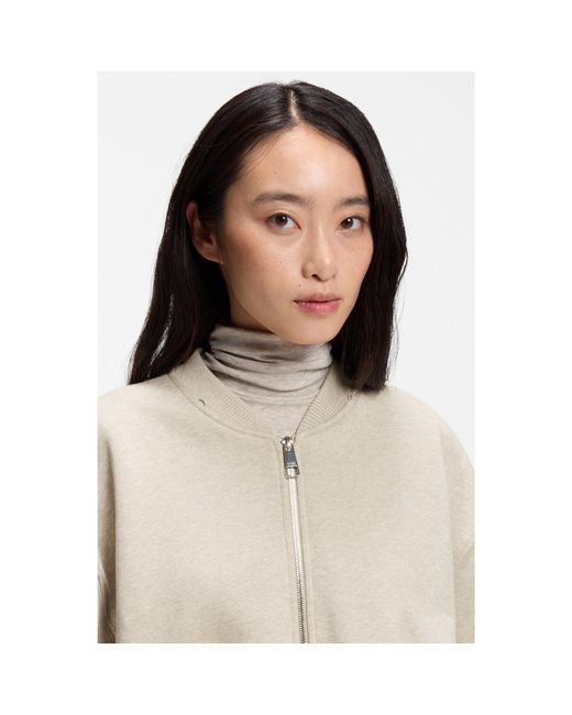 Boss Natural Loose-Fit Zip-Up Sweatshirt