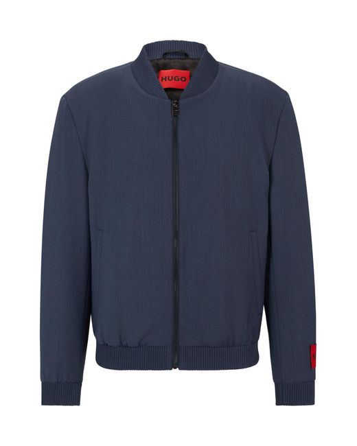 Veste Slim Fit en matière effet mohair HUGO pour homme en coloris Blue
