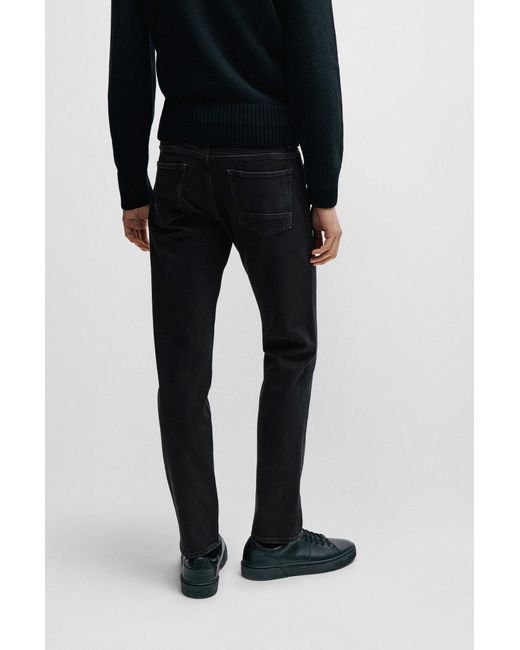 Boss Slim-fit Jeans In Black Italian Selvedge Denim for men