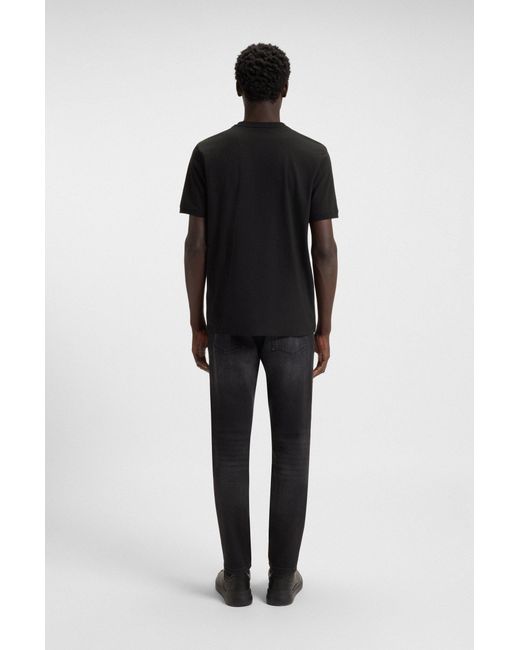 HUGO T-Shirt Van Katoenen Jersey Met Logolabel in het Black voor heren
