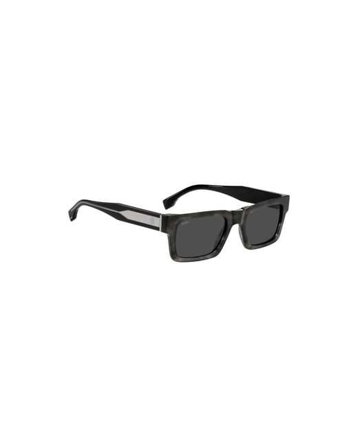 Boss Black Patterned-Acetate Sunglasses With Double B Monogram for men