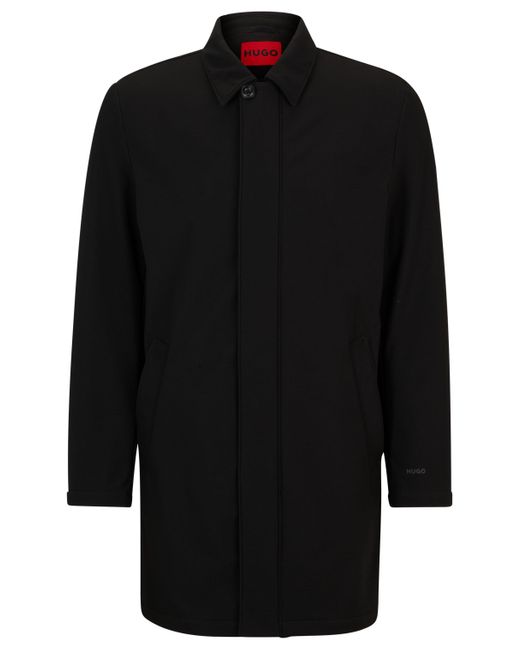 Manteau Slim Fit en toile déperlante HUGO pour homme en coloris Black