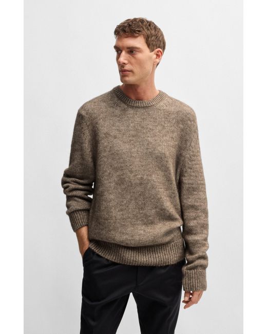 Boss Brown Selected By Beckham Sweater With Wool And Silk for men