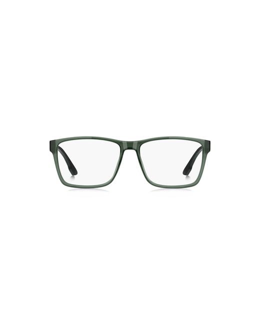 Boss Green Transparent- Optical Frames With Logo Plaque for men