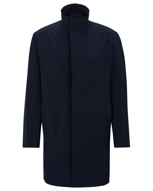 BOSS by HUGO BOSS Relaxed-fit Coat In Water-repellent Fabric in Blue ...