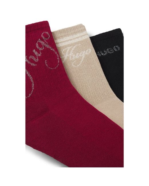 HUGO Red Three-Pack Of Quarter-Length Socks