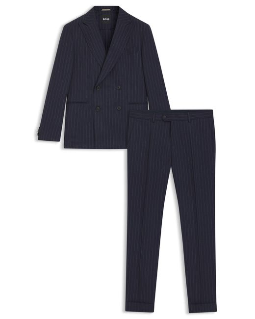 Boss Slim-Fit Anzug Mit Längsstreifen in Blue für Herren