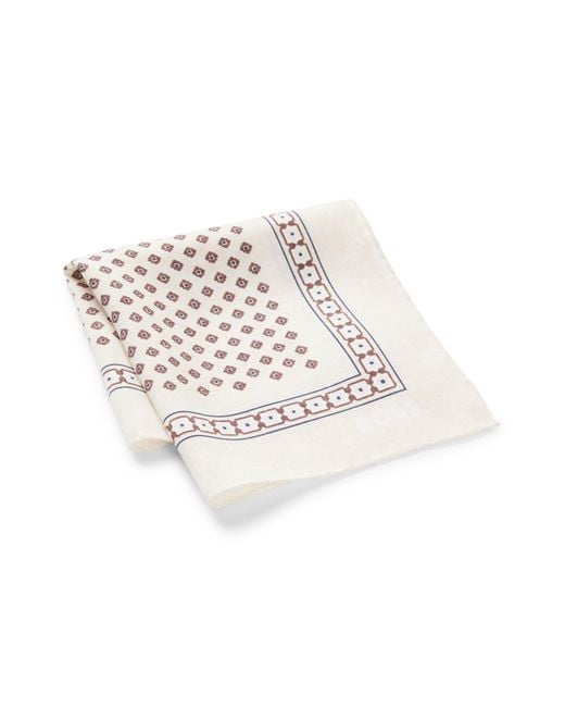 Boss Pochet Met Digitale Print in het White voor heren