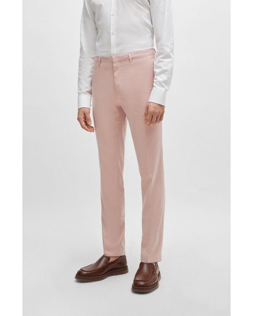 Costume Extra Slim Fit en coton mélangé léger HUGO pour homme en coloris Pink
