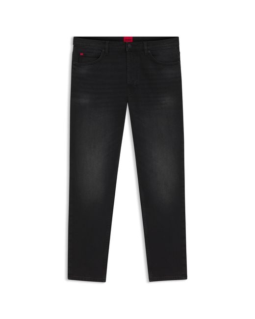 HUGO Black Tapered-Fit Jeans for men