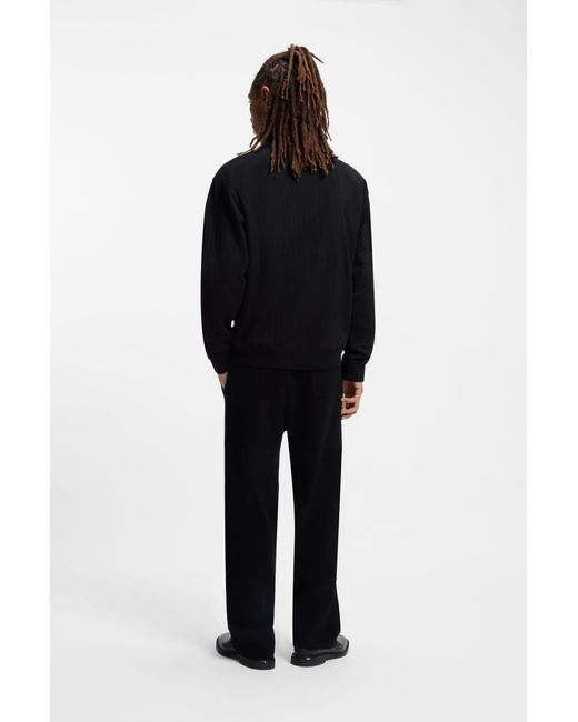 HUGO Sweatshirt Van Een Katoenmix Met Strepen Van Gevallen Steken in het Black voor heren
