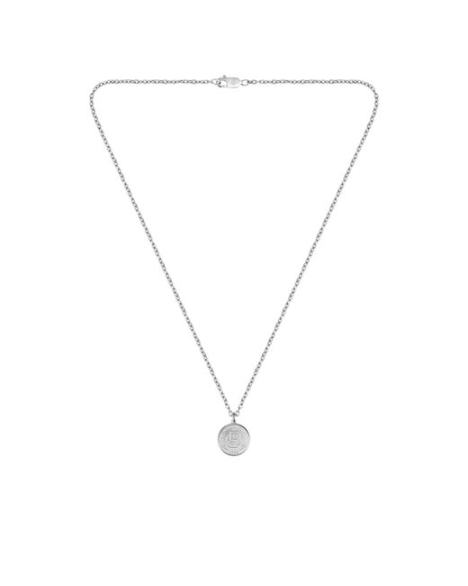 Boss Metallic Tone Necklace With Double B Monogram Medallion for men