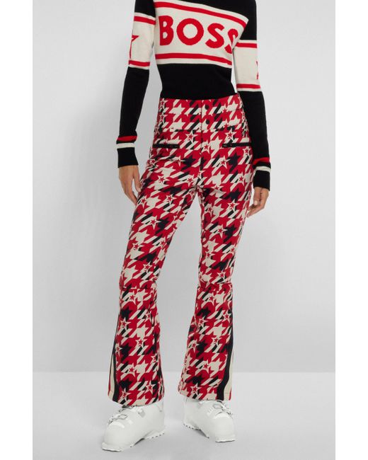 Boss Red X Perfect Moment Ski Trousers With Houndstooth Motif