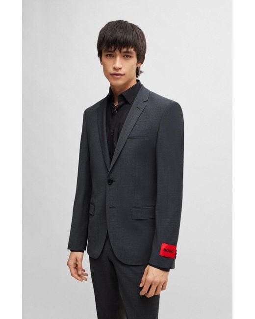 HUGO Black Extra-slim-fit Suit In A Wool Blend for men