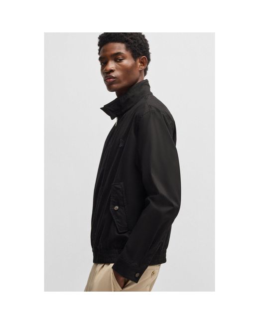 Boss Black Cotton-Blend Jacket With Double B Monogram for men