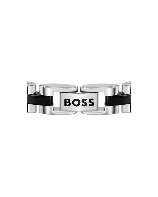 Boss White Double-B-Monogram Cuff With Trims for men