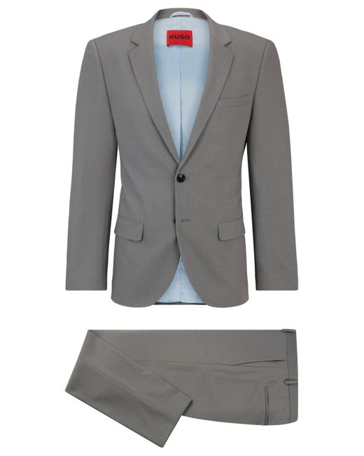 HUGO Slim-Fit Anzug aus Stretch-Twill in Gray für Herren