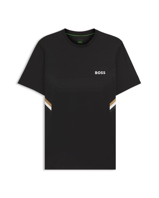 Boss Actief Slim-Fit T-Shirt Met Vochtregulering in het Black voor heren