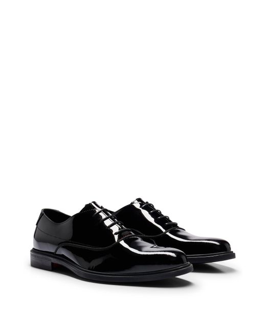 BOSS by Hugo Boss Oxfordschoenen Van Lakleer Met Tweedelig Logo in het Black voor heren