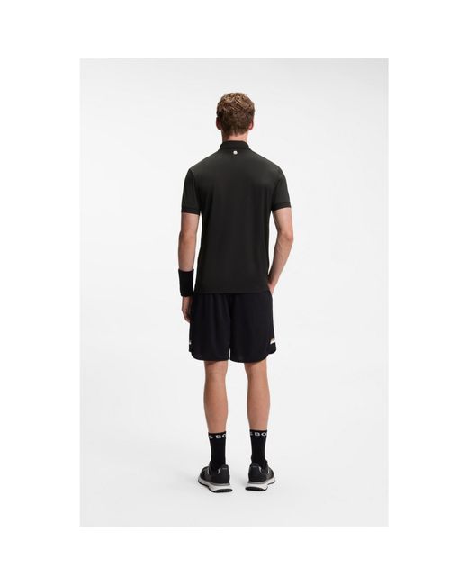 Boss Black Active Quick-Dry Polo Shirt With Signature Stripe for men