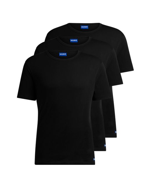 HUGO Set Van Drie T-shirts Van Katoenen Jersey Met Logodetails in het Black voor heren