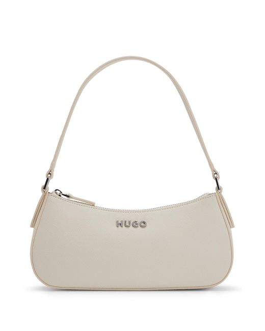 BOSS by HUGO BOSS Hobo Bag aus Kunstleder mit LogoSchriftzug in Natur