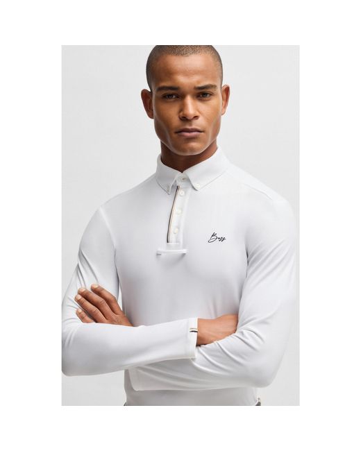 Boss White Equestrian Show Shirt for men