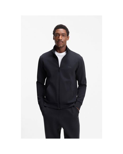 Boss Blue Zip-Up Sweatshirt for men