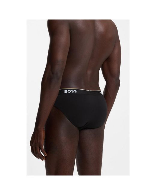 Boss Black Three-Pack Of Logo-Waistband Briefs for men