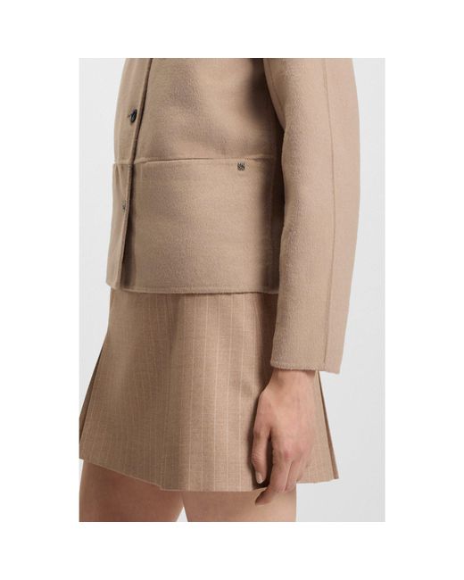 HUGO Natural Relaxed-Fit Jacket With Button Front