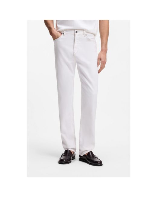 Boss White Five-Pocket Jeans for men
