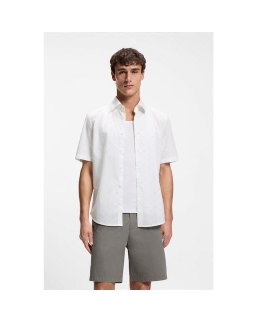 Boss White Regular-Fit Shirt for men
