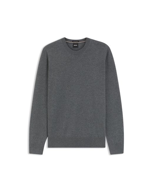 Boss Gray Merino-Wool Sweater for men