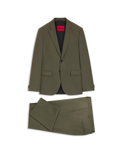 HUGO Green Two-Piece Extra-Slim-Fit Suit With Performance Stretch for men