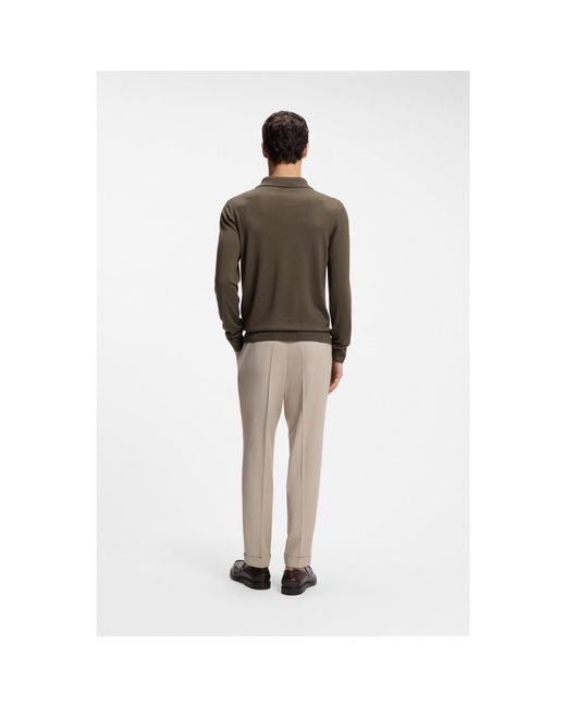 Boss Brown Knit Polo for men