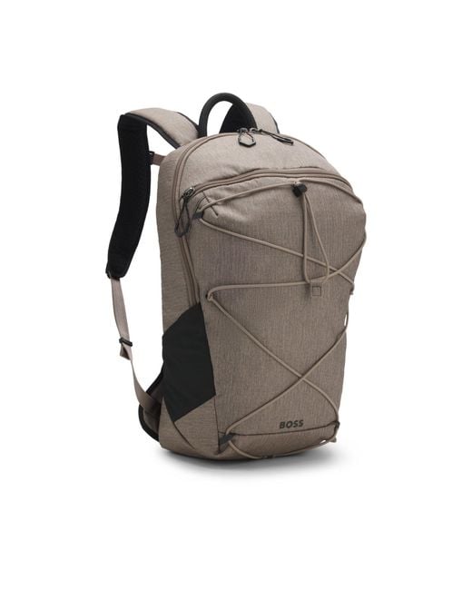 Boss Brown Ripstop Backpack With Chest Strap And Pockets for men