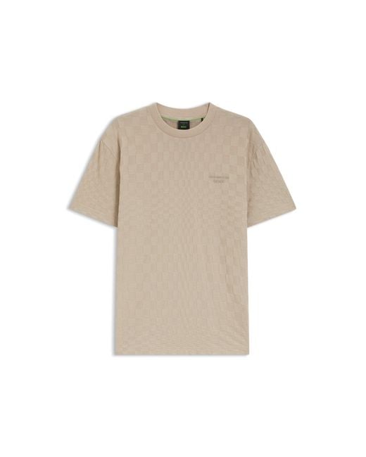 Boss Brown Porsche X Cotton T-Shirt With Pasha Pattern for men