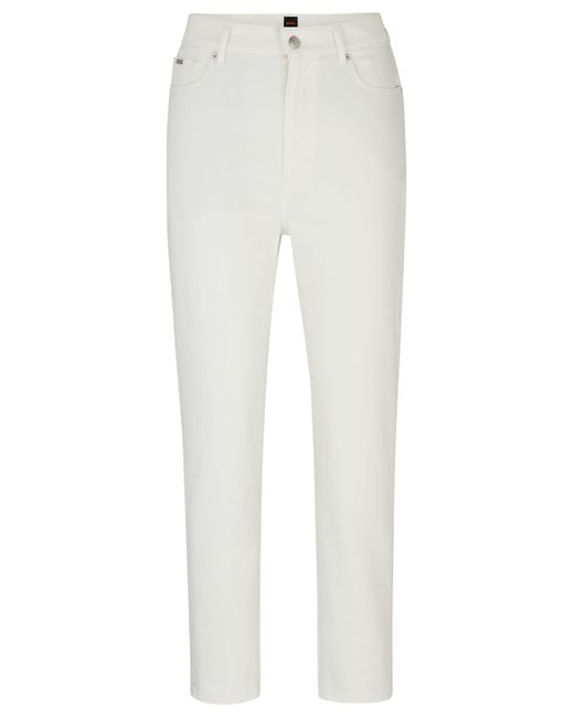 Boss Crèmekleurige Jeans Van Stretchdenim in het White
