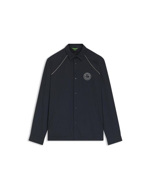 Boss Black Relaxed-Fit Overshirt With Water-Repellent Finish for men