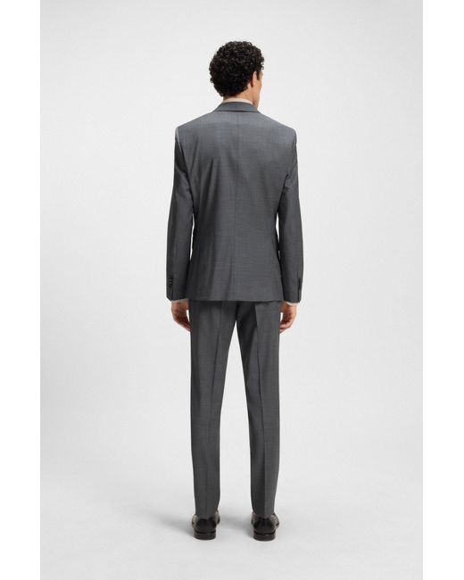 Boss Slim-Fit Pak Van Een Wolmix Met Microdessin in het Black voor heren